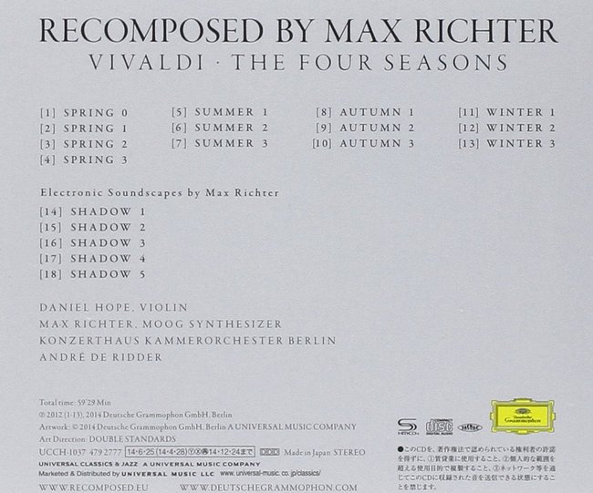 RECOMPOSED BY MAX RICHTER VIVALDI - THE FOUR SEASONS／KONZERTHAUS ...