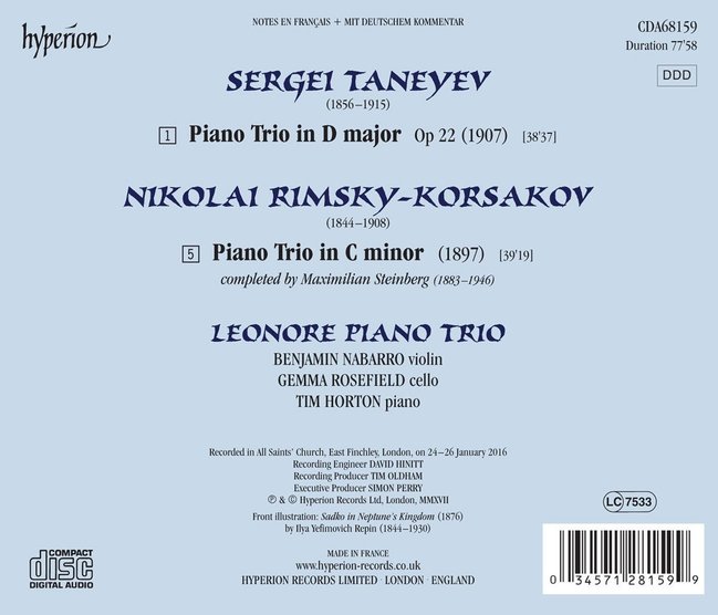 塔涅耶夫&林姆斯基高沙可夫 鋼琴三重奏／TAYEYEV, RIMSKYKORSAKOV PIANO TRIOS／LEONORE