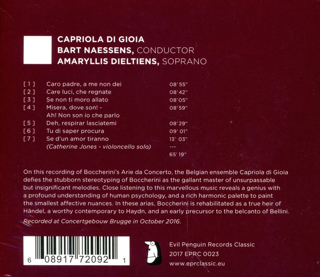 luigi boccherini - arie da concerto/capriola di gioia, bart