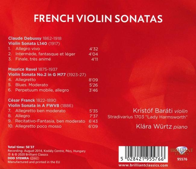 French Violin Sonatas (Debussy, Ravel, Franck) > Kristof Barati, Klara